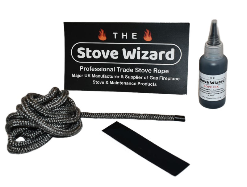 Stove Rope Heat Resistant Door Seal Black Log Wood Burner Free 100MM End Tape