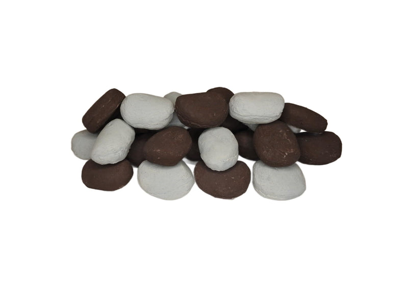 10 Duck Egg Blue/brown Gas fire Ceramic Pebbles Replacements/Bio Fuels/Ceramic TO COALS 4 U