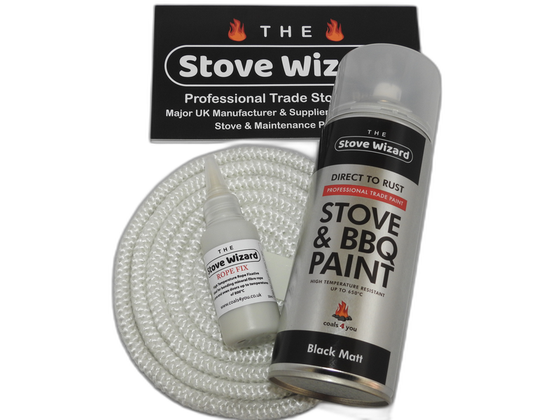 White Stove rope kit plus 400ml Stove Paint