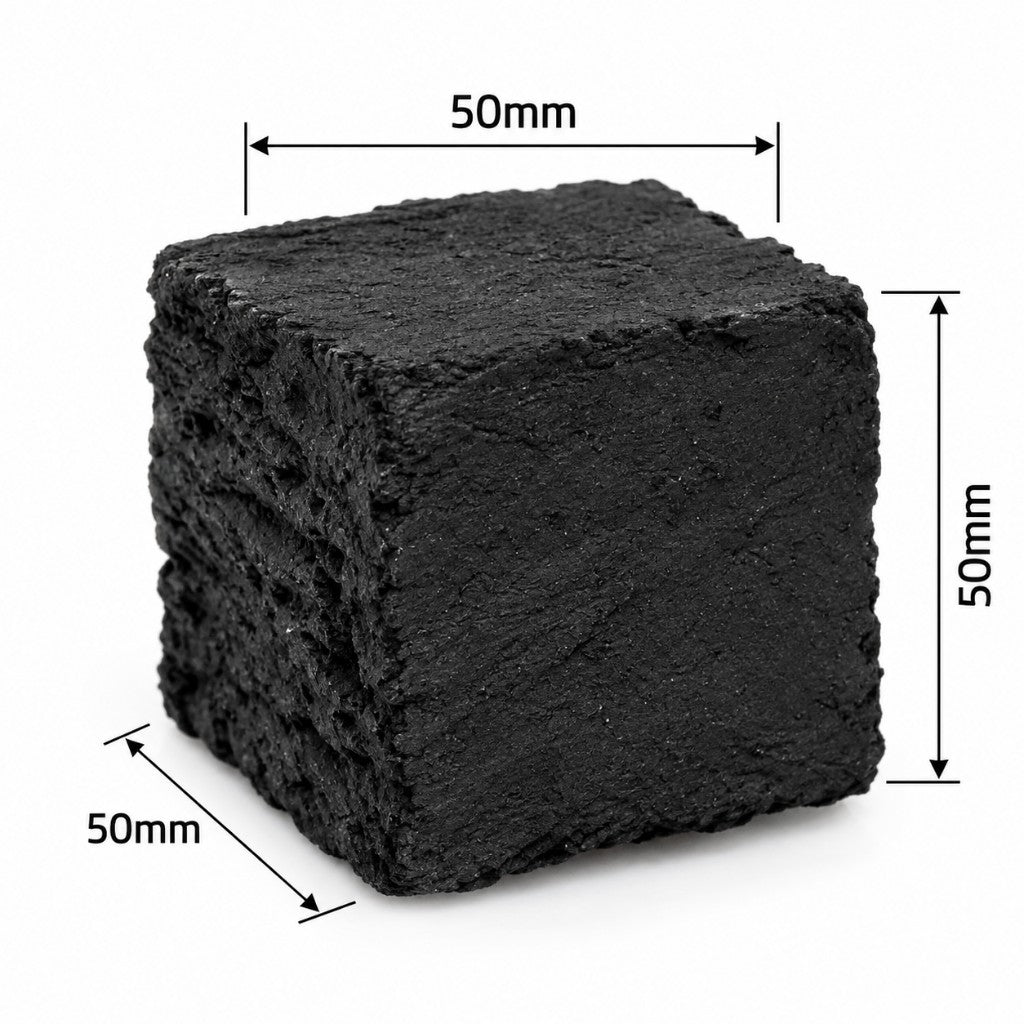 Large Square Ceramic Gas Fire Coals approximate size 50mm × 50mm × 50mm.