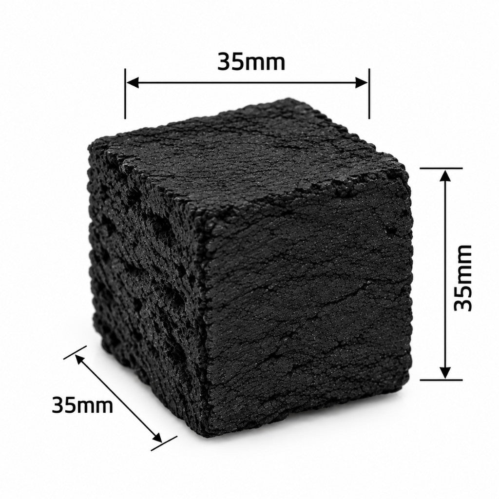 Small Square Ceramic Gas Fire Coals approximate size 35mm × 35mm × 35mm.