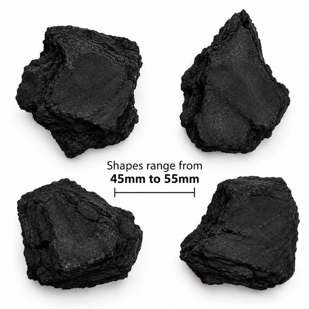 Large Random ceramic gas fire coals. Shapes range from 45mm to 55mm.