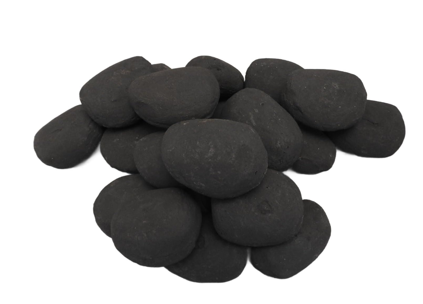 The Stove Wizard 30 Black Ceramic Pebbles – Replacement Fire Stones with Realistic Coal Effect – High Temp RCF Pebbles for LPG, Electric, Bio Ethanol & Natural Gas Fires