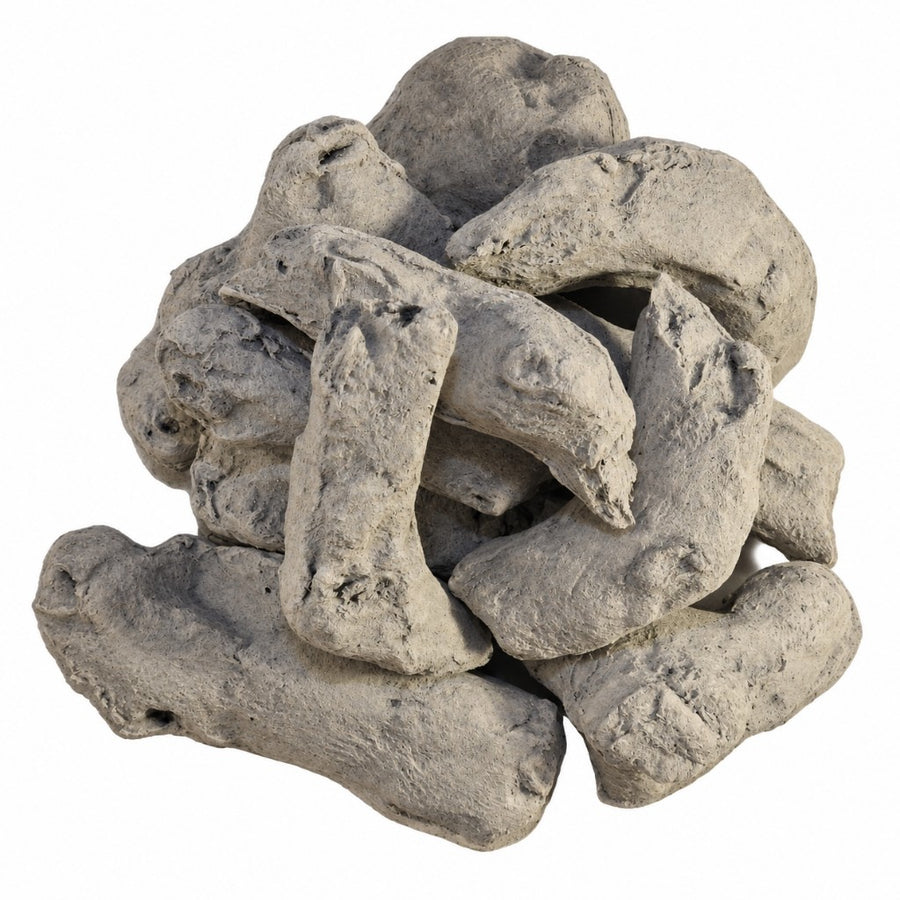 10 Piece HD Small Driftwood ceramic gas fire log set piled on a white background