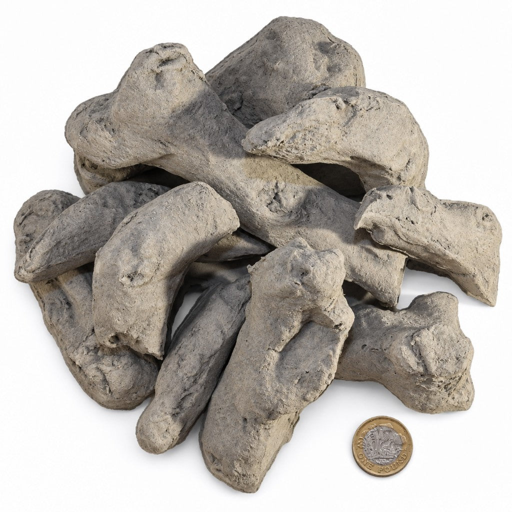 10 Piece HD Small Driftwood ceramic logs in an alternative piled arrangement