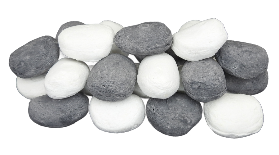 Ceramic gas fire pebbles in a pack