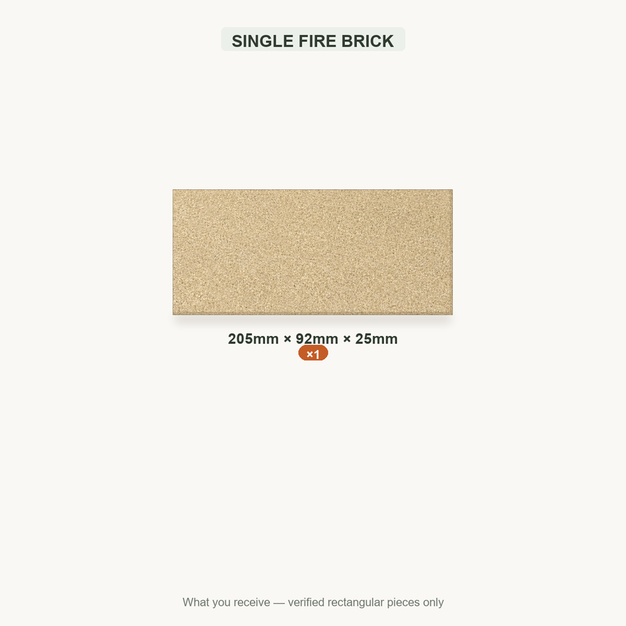 SINGLE FIRE BRICK — 205x92x25mm ×1