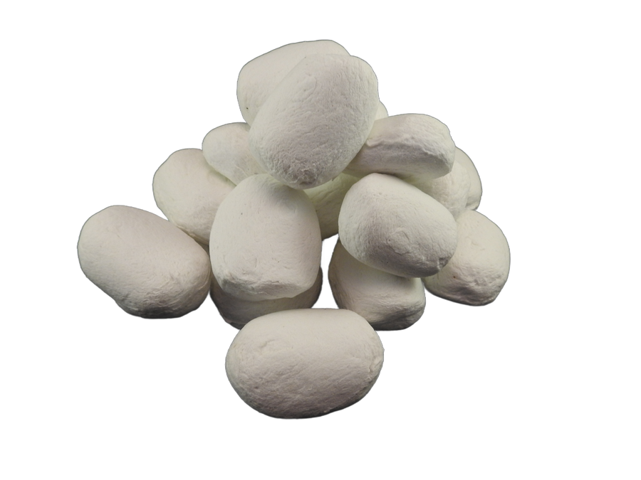 Ceramic gas fire pebbles in a pack