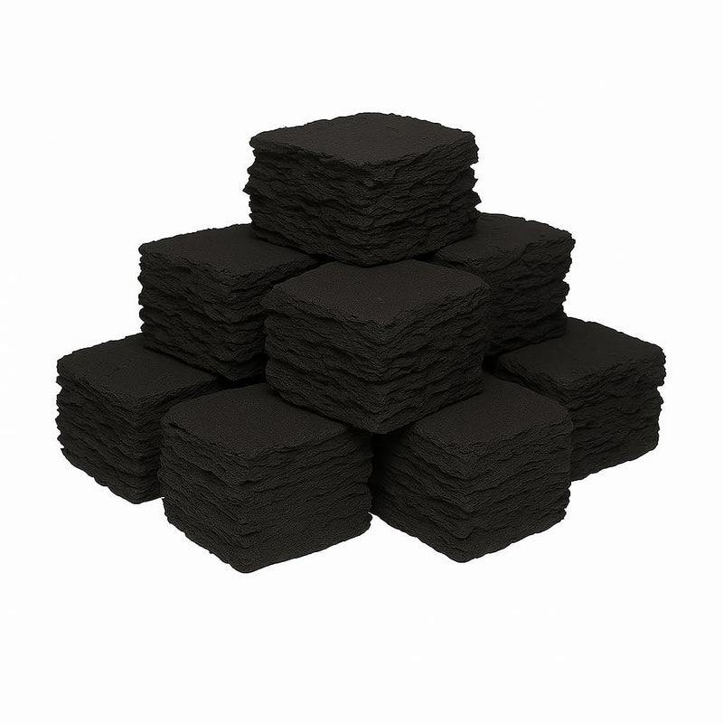 The Stove Wizard 10 Medium Square Ceramic Coals – Replacement Accessories for LPG Bio Ethanol Gas Fires Electric Fires – Realistic Black Coal Effect – UK-Made – 45mm x 45mm x 45mm