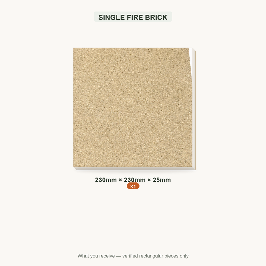 SINGLE FIRE BRICK — 230x230x25mm ×1