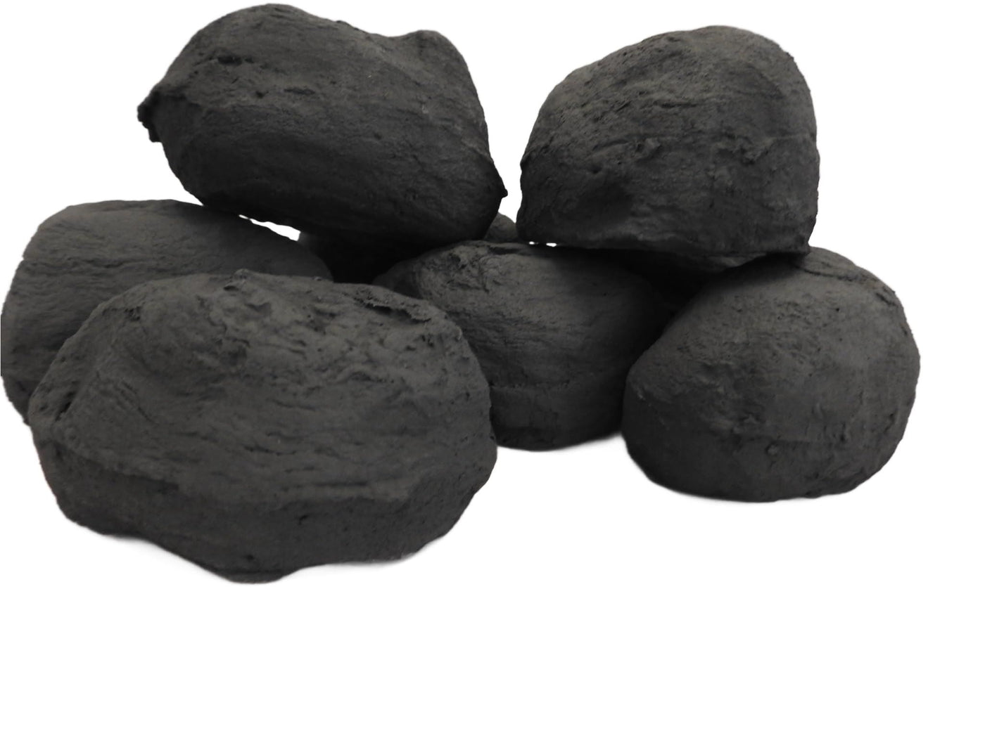 The Stove Wizard 20 Large Cast Ceramic Coals – Replacement Accessories for LPG Bio Ethanol Gas Fires Electric Fires – Realistic Black Coal Effect – UK-Made Firebed Refill Pack