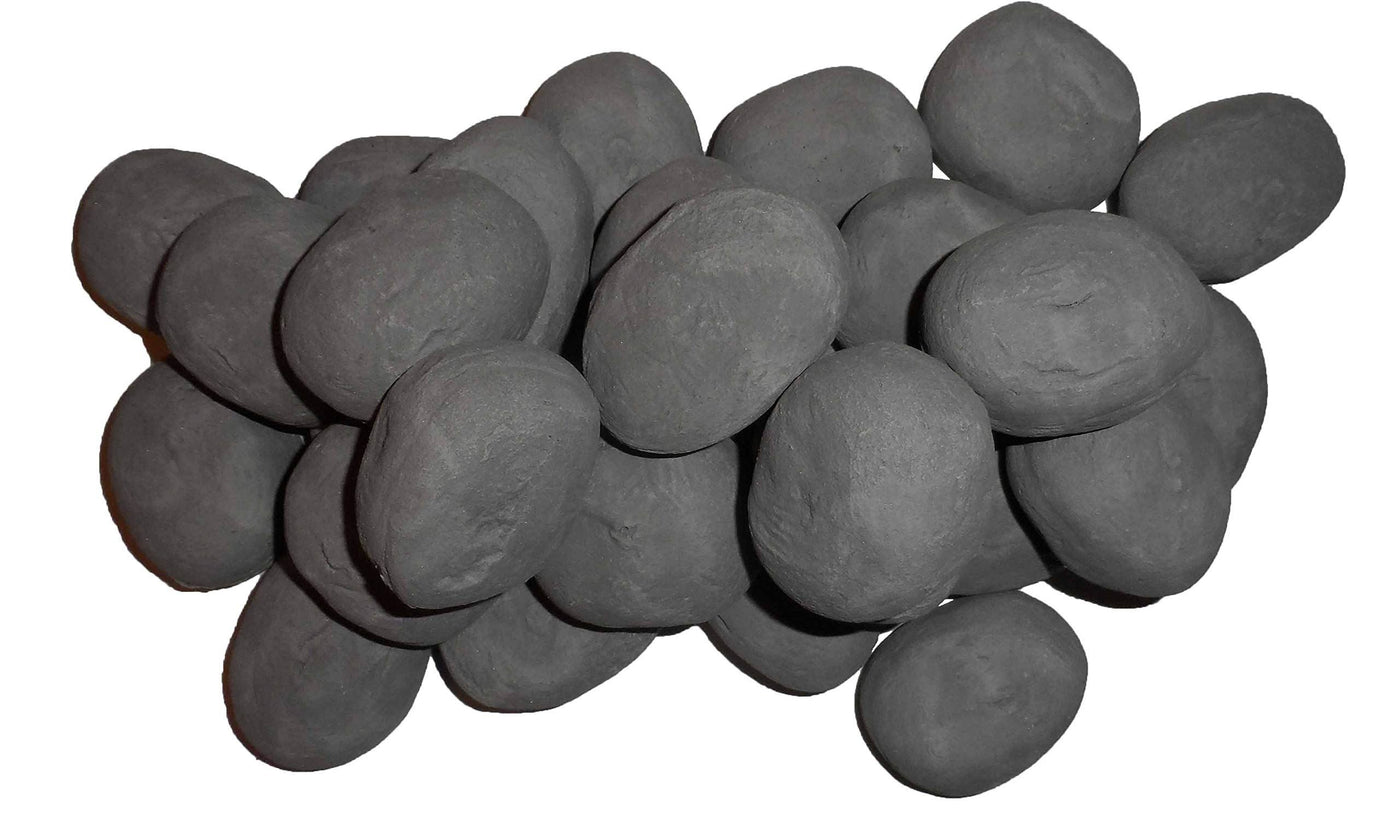 The Stove Wizard Mixed Colour Ceramic Replacement Gas Fire Pebbles Pack of 20 Heat Resistant Coal Effect Decor For LPG Electric Fires Bioethanol Burners Quality Assured Fireplace Accessories