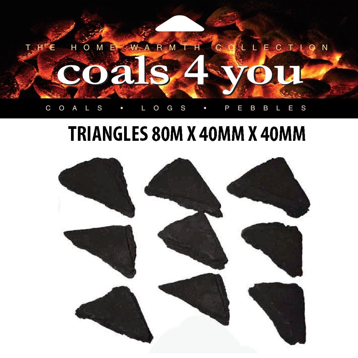 Gas Fire Large Triangle Ripped Ceramic Coals Boxed Pack of (20) In Coals 4 You Branded Packaging