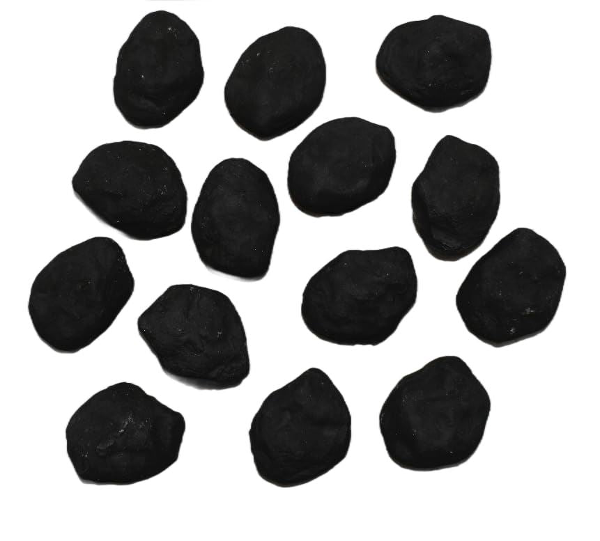 The Stove Wizard 15 Small Ceramic Cast Coals – Replacement Fire Bed for Gas, LPG & Bio Ethanol Fires – Heat-Resistant Coals for Inset & Open Fireplaces