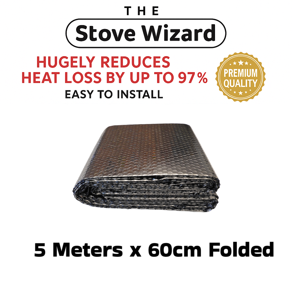The Stove Wizard Foil Insulation Radiator Reflector Panels for Floor Roof Wall and Ceiling Heat and Vapour Barrier Energy Saving Bubble Foil Wrap CHOOSE YOUR SIZE