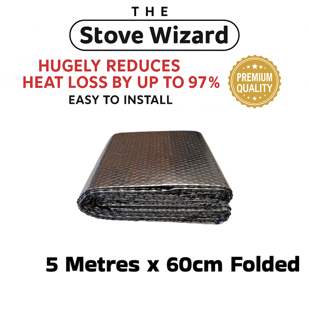 The Stove Wizard Foil Insulation Radiator Reflector Panels for Floor Roof Wall and Ceiling Heat and Vapour Barrier Energy Saving Bubble Foil Wrap CHOOSE YOUR SIZE