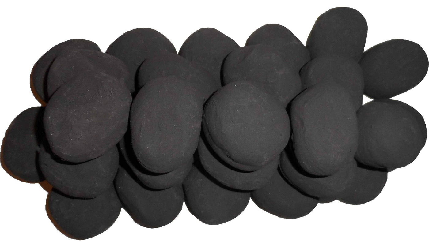 The Stove Wizard Mixed Colour Ceramic Replacement Gas Fire Pebbles Pack of 20 Heat Resistant Coal Effect Decor For LPG Electric Fires Bioethanol Burners Quality Assured Fireplace Accessories