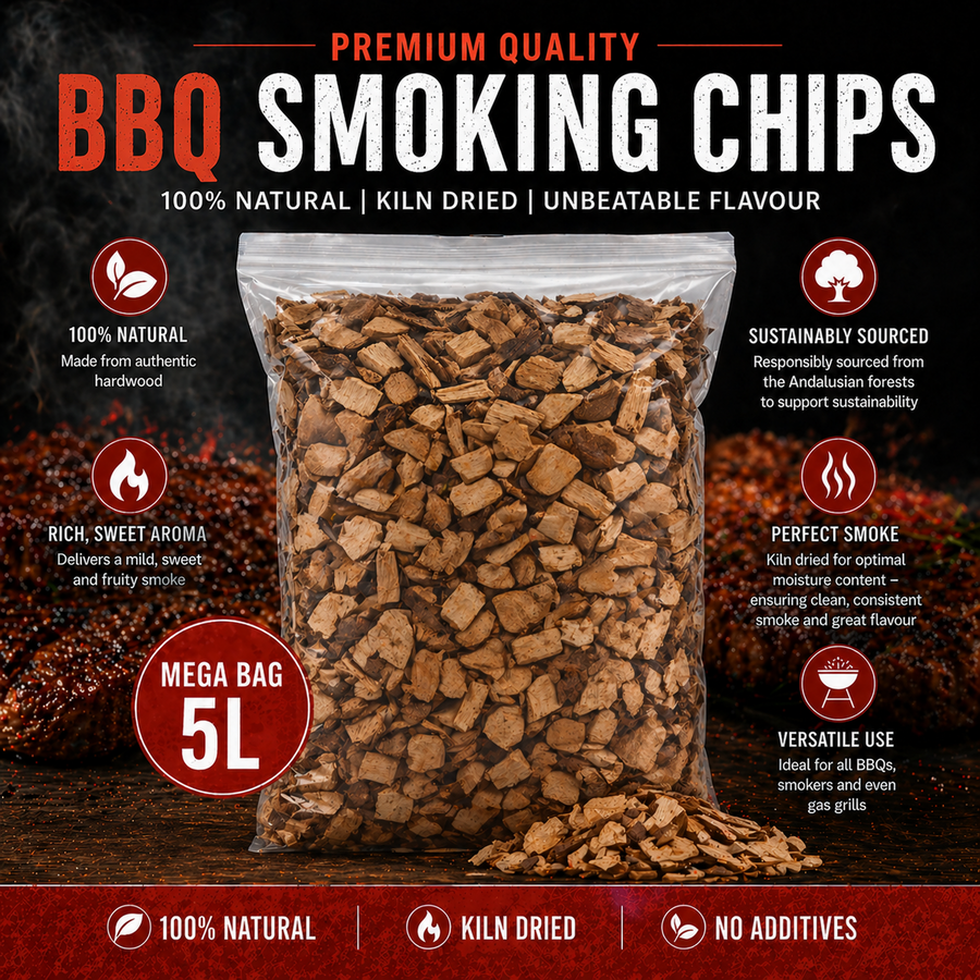 BBQ smoking wood chips in resealable bag