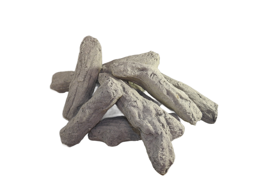 Ceramic artificial gas fire logs