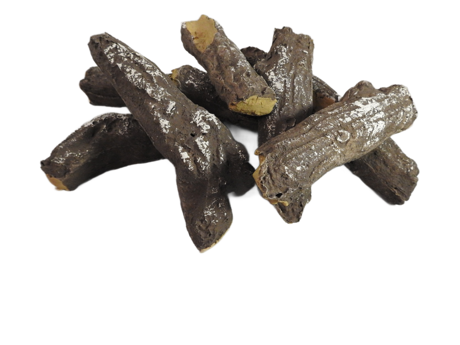 Ceramic artificial gas fire logs