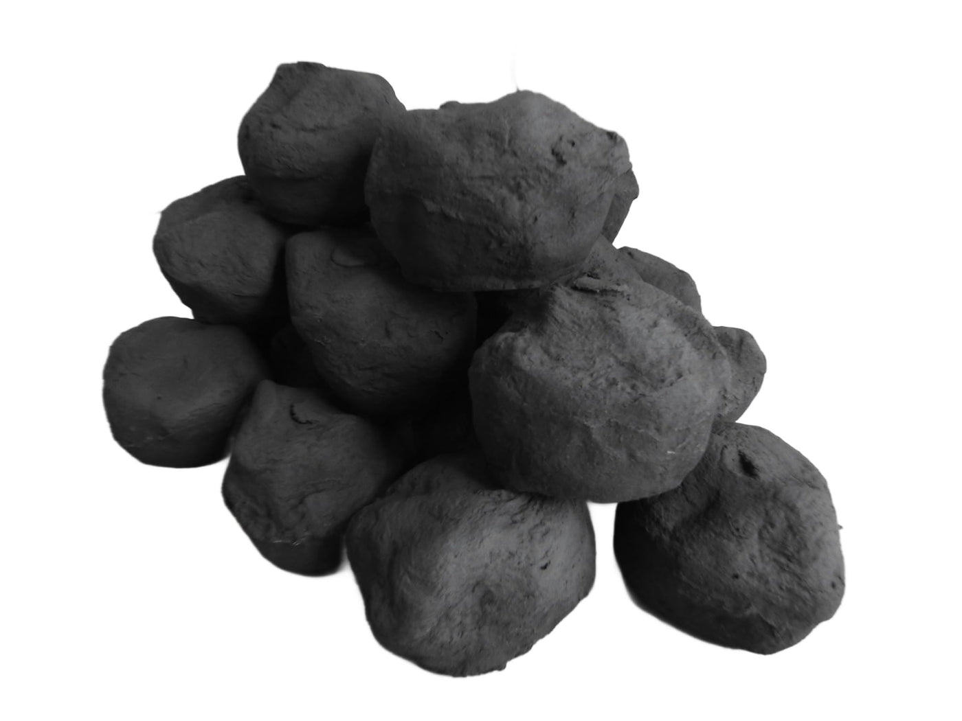 The Stove Wizard 15 Small Ceramic Cast Coals – Replacement Fire Bed for Gas, LPG & Bio Ethanol Fires – Heat-Resistant Coals for Inset & Open Fireplaces