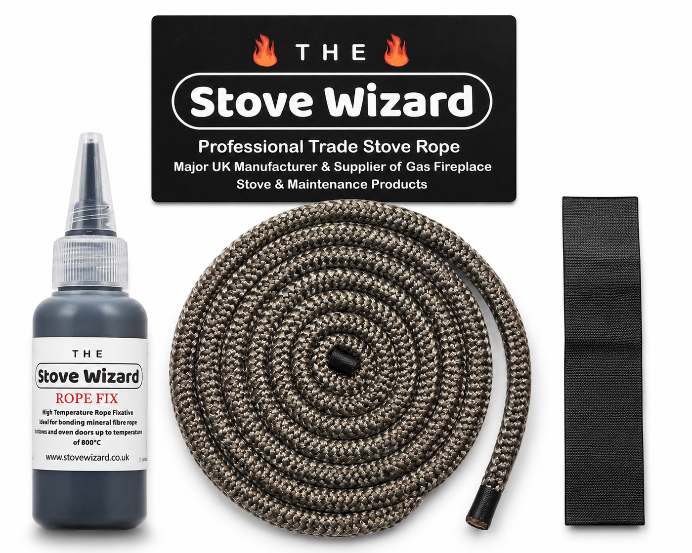 Black Stove rope kit plus 400ml Stove Paint