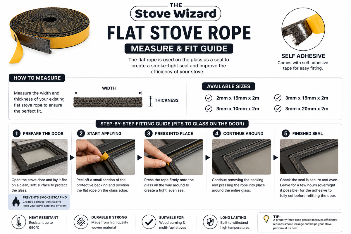 Flat stove rope measure and fit guide — learning how to measure and install rope