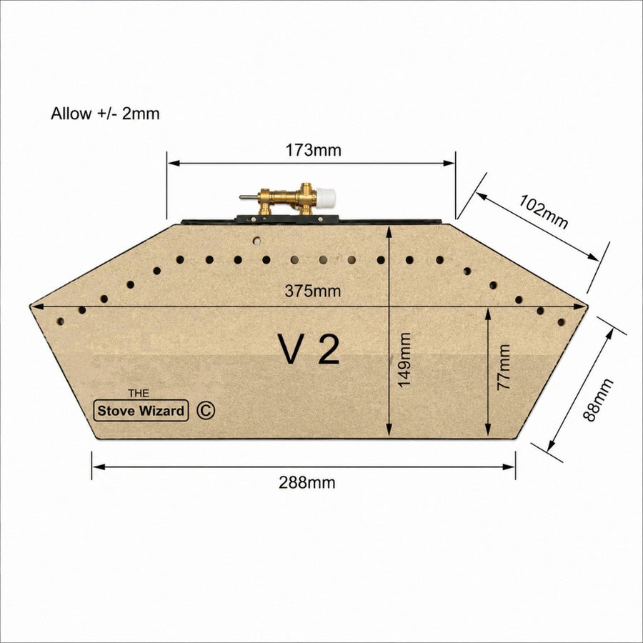 V2 inset gas fire burner