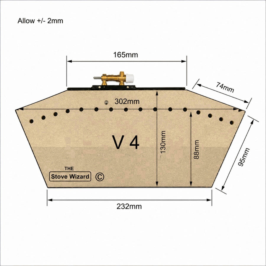 V4 inset gas fire burner