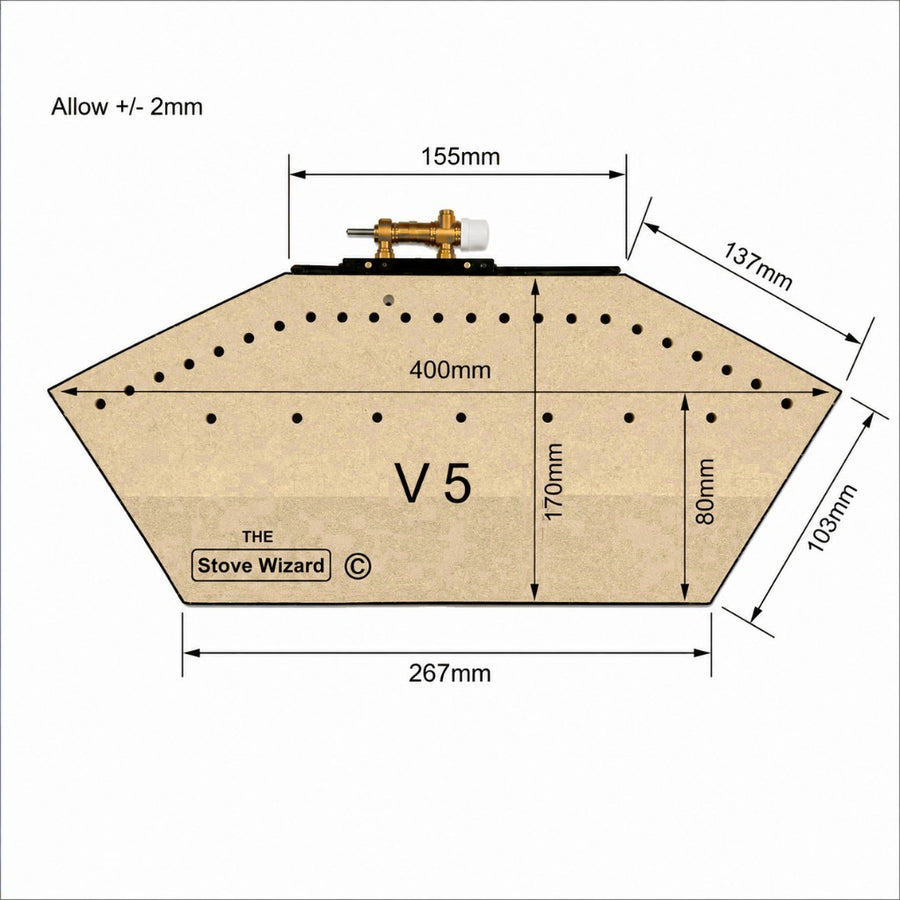 V5 inset gas fire burner