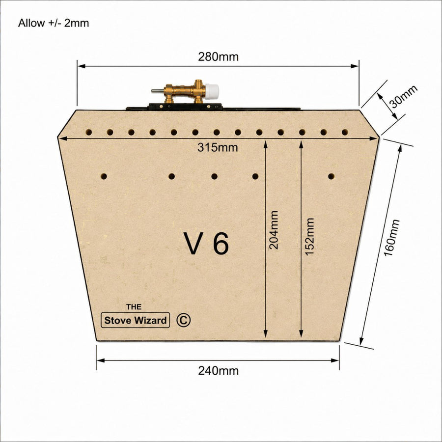 V6 inset gas fire burner