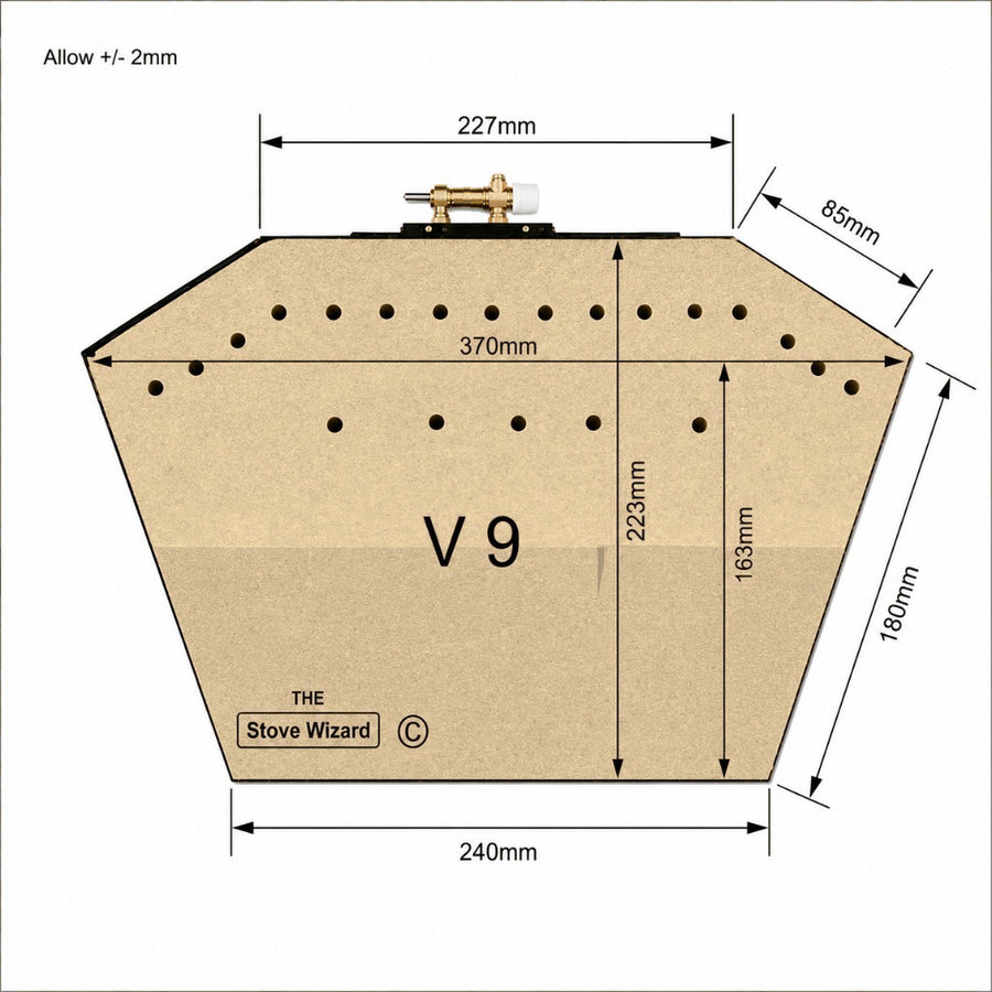 V9 inset gas fire burner