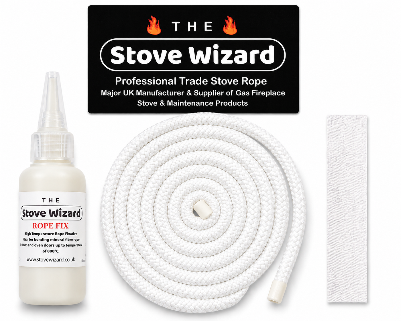 White Stove rope kit plus 400ml Stove Paint