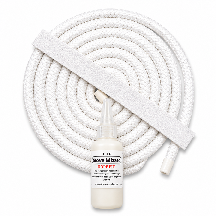 Black round stove rope coil
