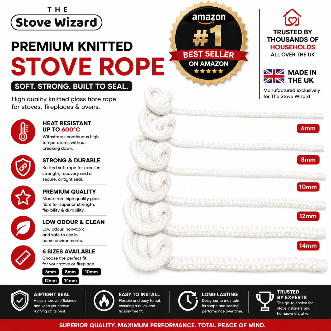 White Stove rope kit plus 400ml Stove Paint