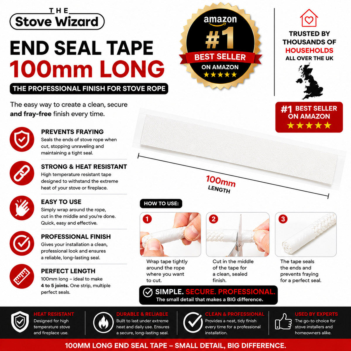 White stove rope replacement kit