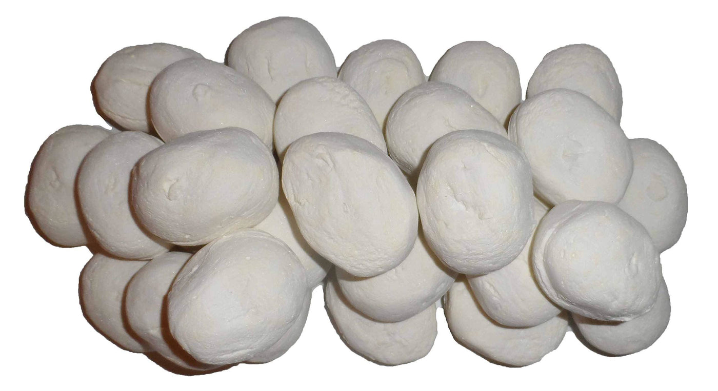 Ceramic gas fire pebbles in a pack