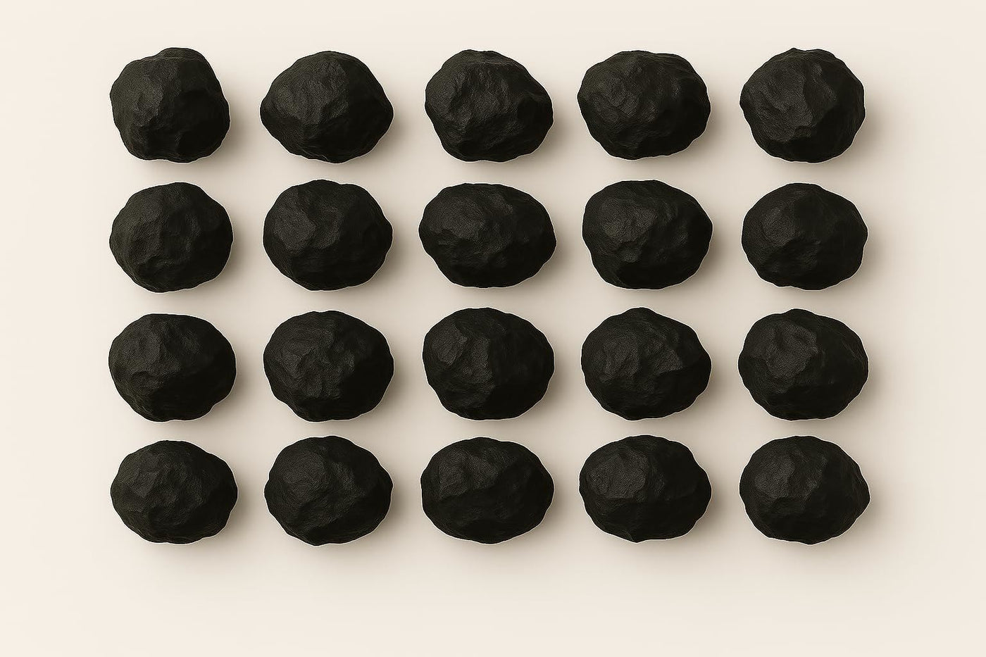 Ceramic gas fire coals arranged in a pack