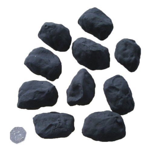 Ceramic gas fire coals arranged in a pack