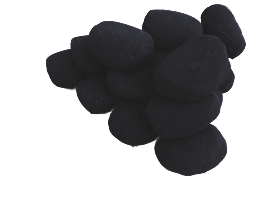 Ceramic gas fire pebbles in a pack