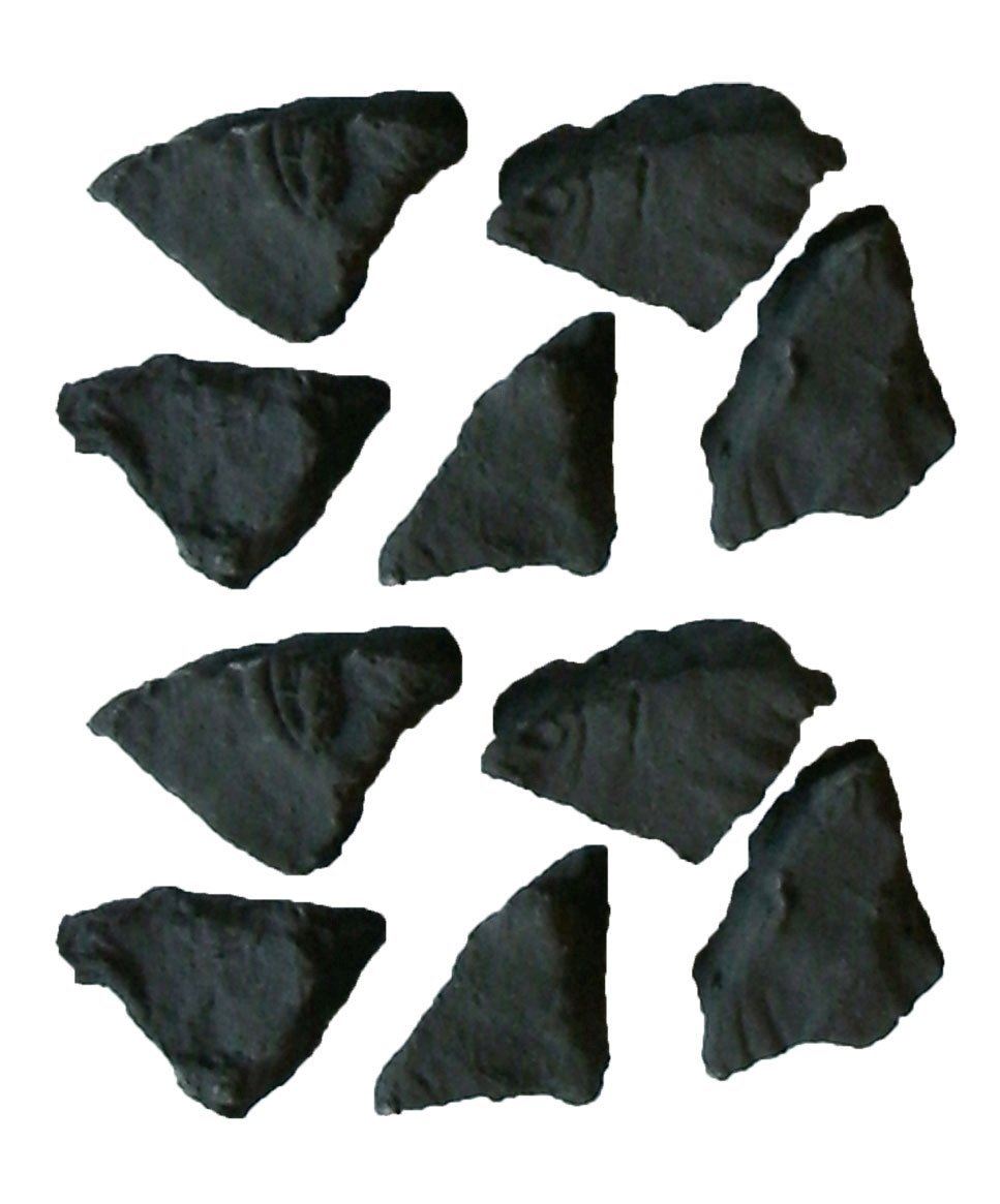 Ceramic gas fire coals arranged in a pack