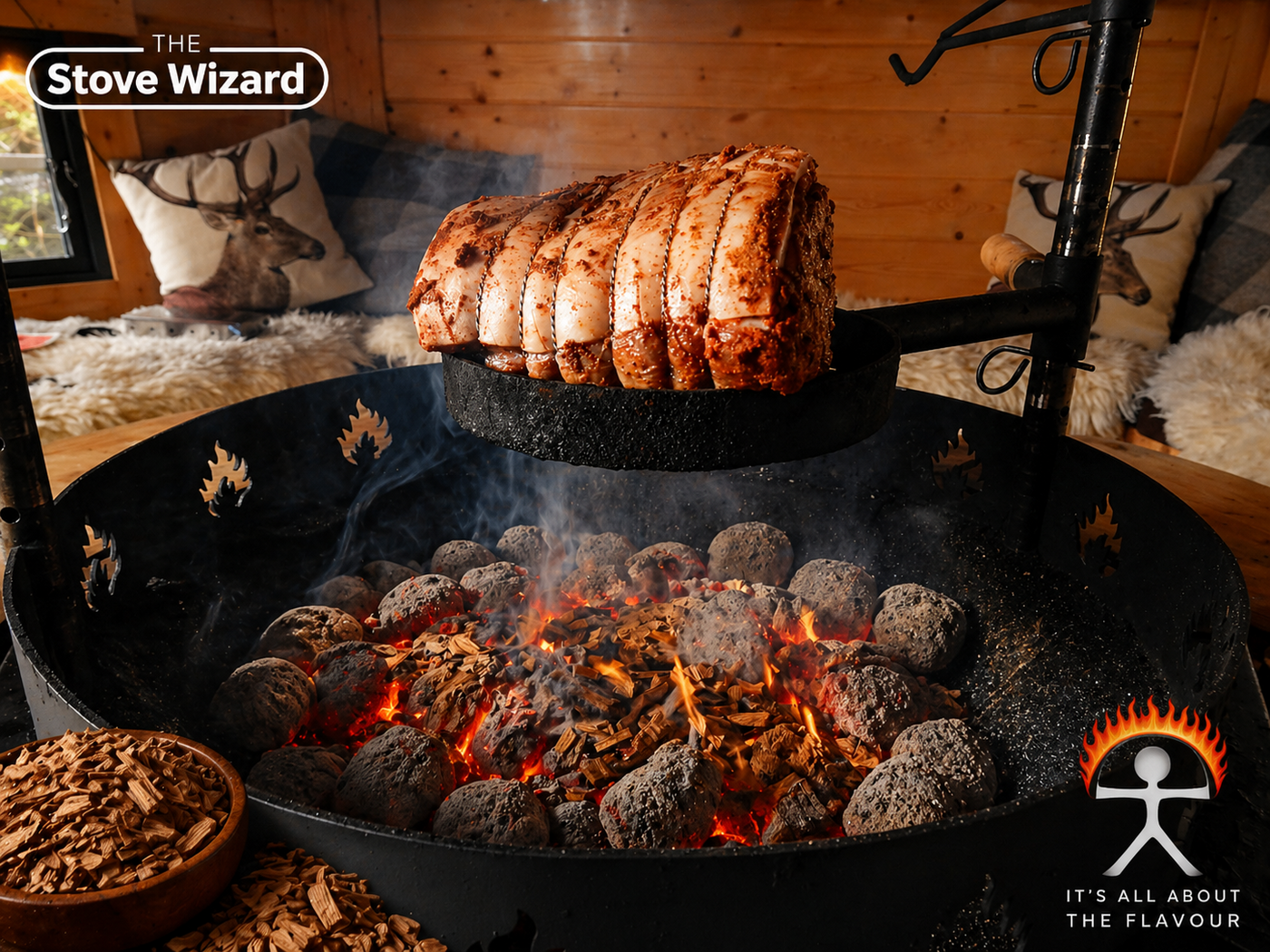 BBQ Smoker Smoking Chips 3.4 Litre Andalusian Artisan Premium Quality Natural Eco Friendly Wood Chips for Gas & Charcoal Grill Outdoor Cooking for Authentic BBQ Flavour