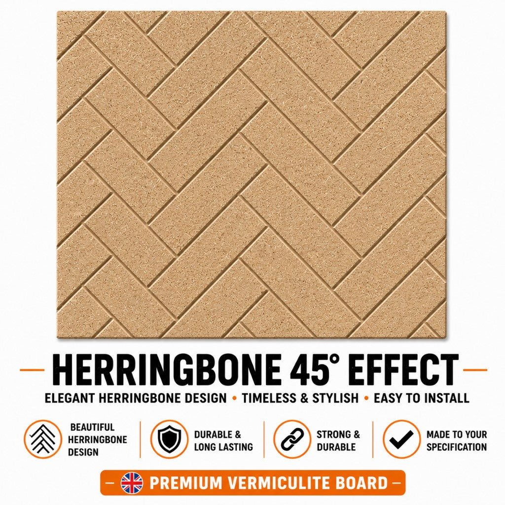 Herringbone 45° Effect decorative vermiculite board