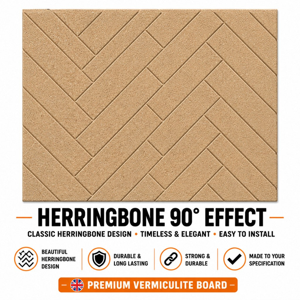 Herringbone 90° Effect decorative vermiculite board