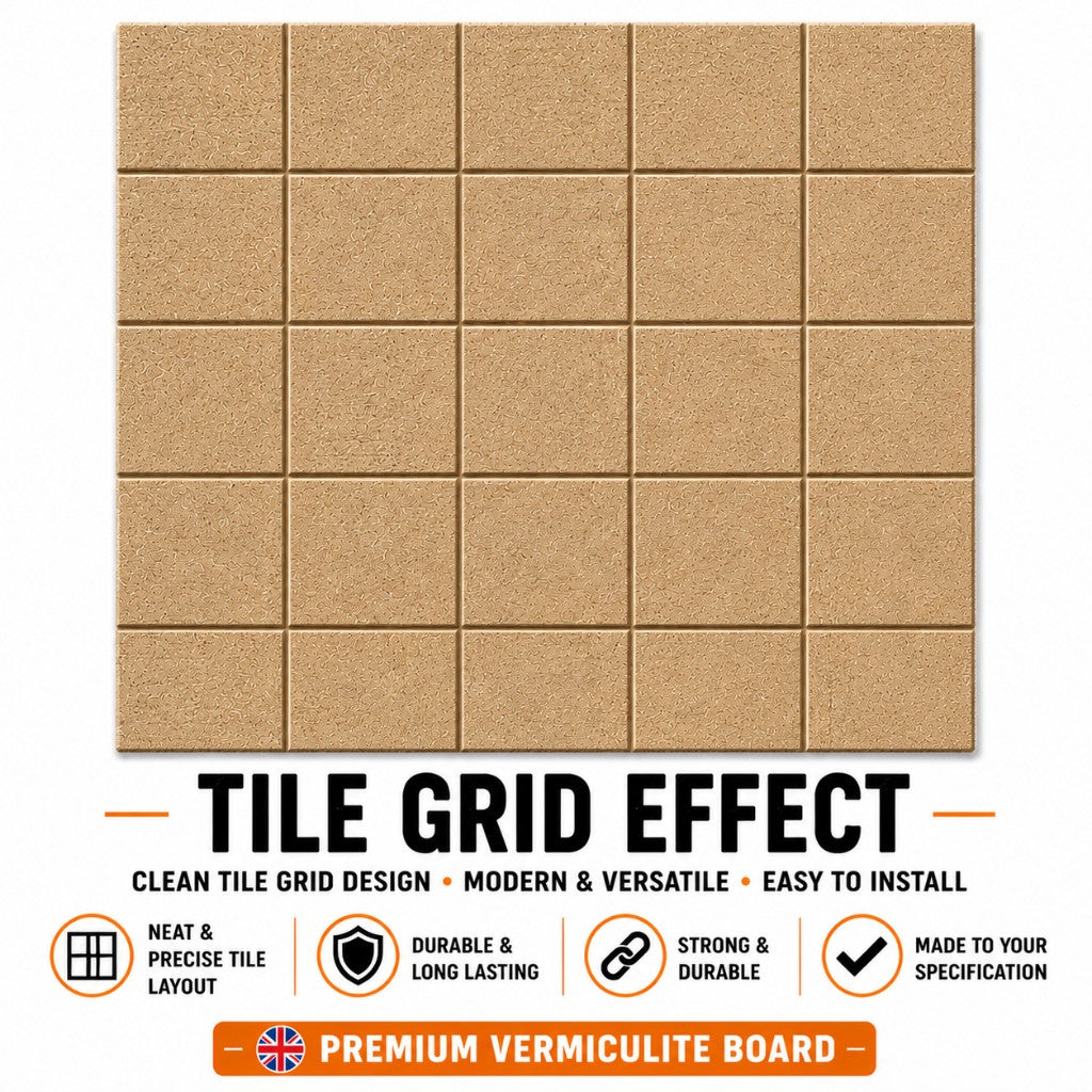Tile Grid Effect decorative vermiculite board