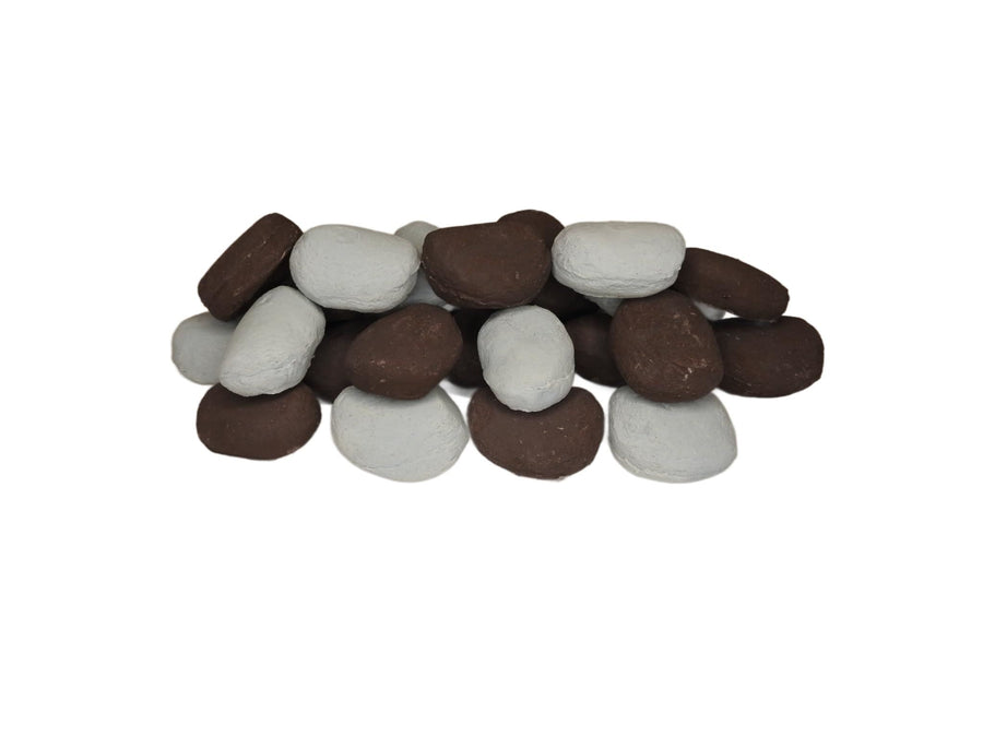 Ceramic gas fire pebbles in a pack