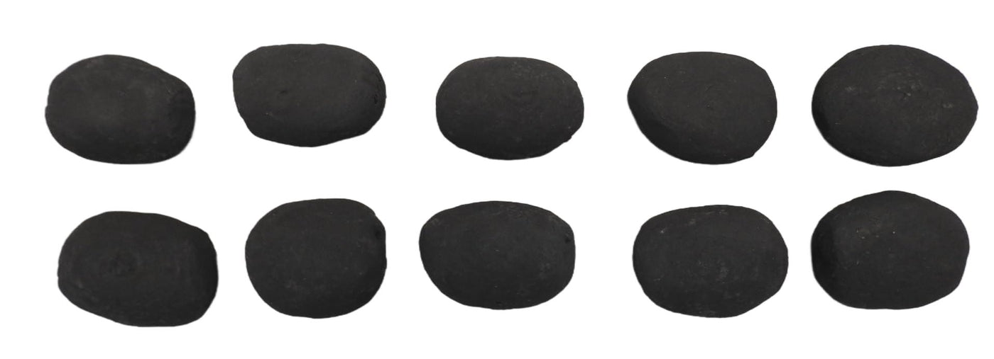 The Stove Wizard 30 Black Ceramic Pebbles – Replacement Fire Stones with Realistic Coal Effect – High Temp RCF Pebbles for LPG, Electric, Bio Ethanol & Natural Gas Fires
