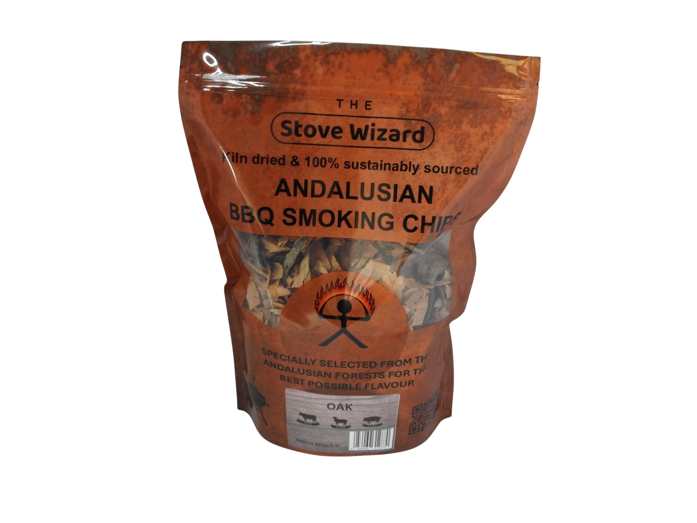 OAK BBQ smoking wood chips in resealable bag