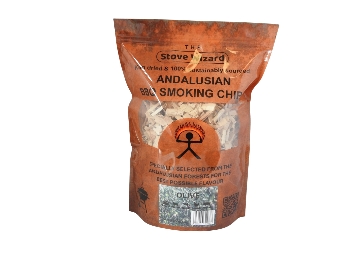 OLIVE BBQ smoking wood chips in resealable bag