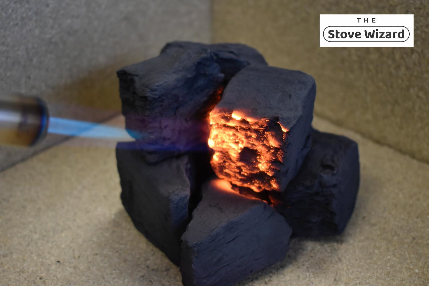 The Stove Wizard 10 Medium Square Ceramic Coals – Replacement Accessories for LPG Bio Ethanol Gas Fires Electric Fires – Realistic Black Coal Effect – UK-Made – 45mm x 45mm x 45mm